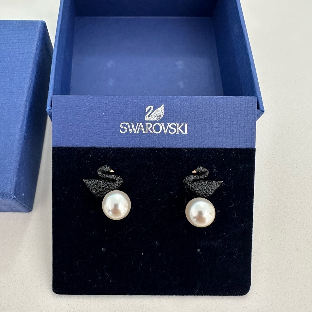 Swarovski Elegant Black and White Earrings